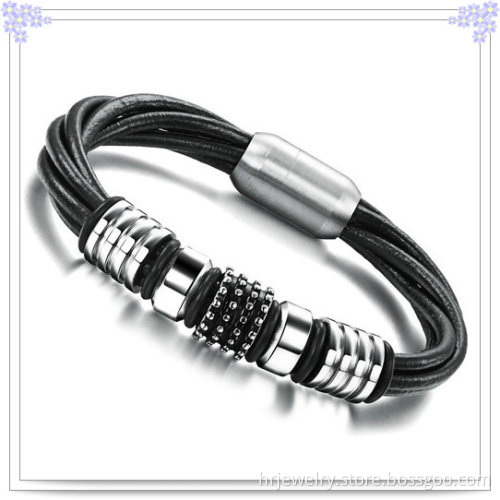 Leather Jewelry Magnetic Bracelet Leather Bracelet (HR6116)
